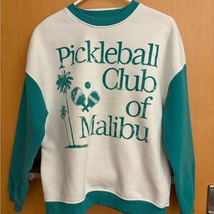Teal and White Pickleball Club Sweatshirt